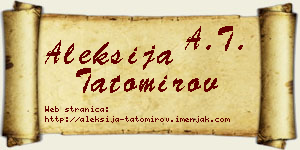 Aleksija Tatomirov vizit kartica